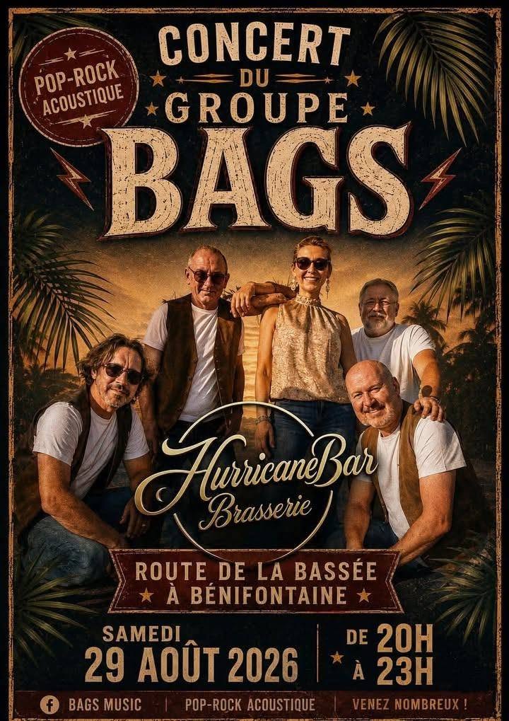 Flyer du concert BAGS du 29 août 2026
